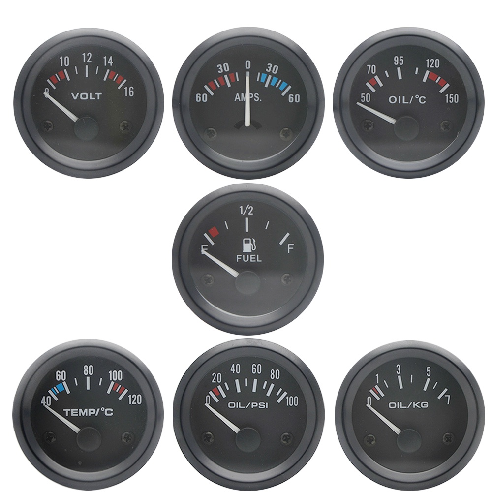 2 " 52MM Temperatura Da Água/Óleo temp Imprensa Do psi/kg/Volt/Amperímetro/Medidor De Nível De Combustível Com Titular 12 V Carro