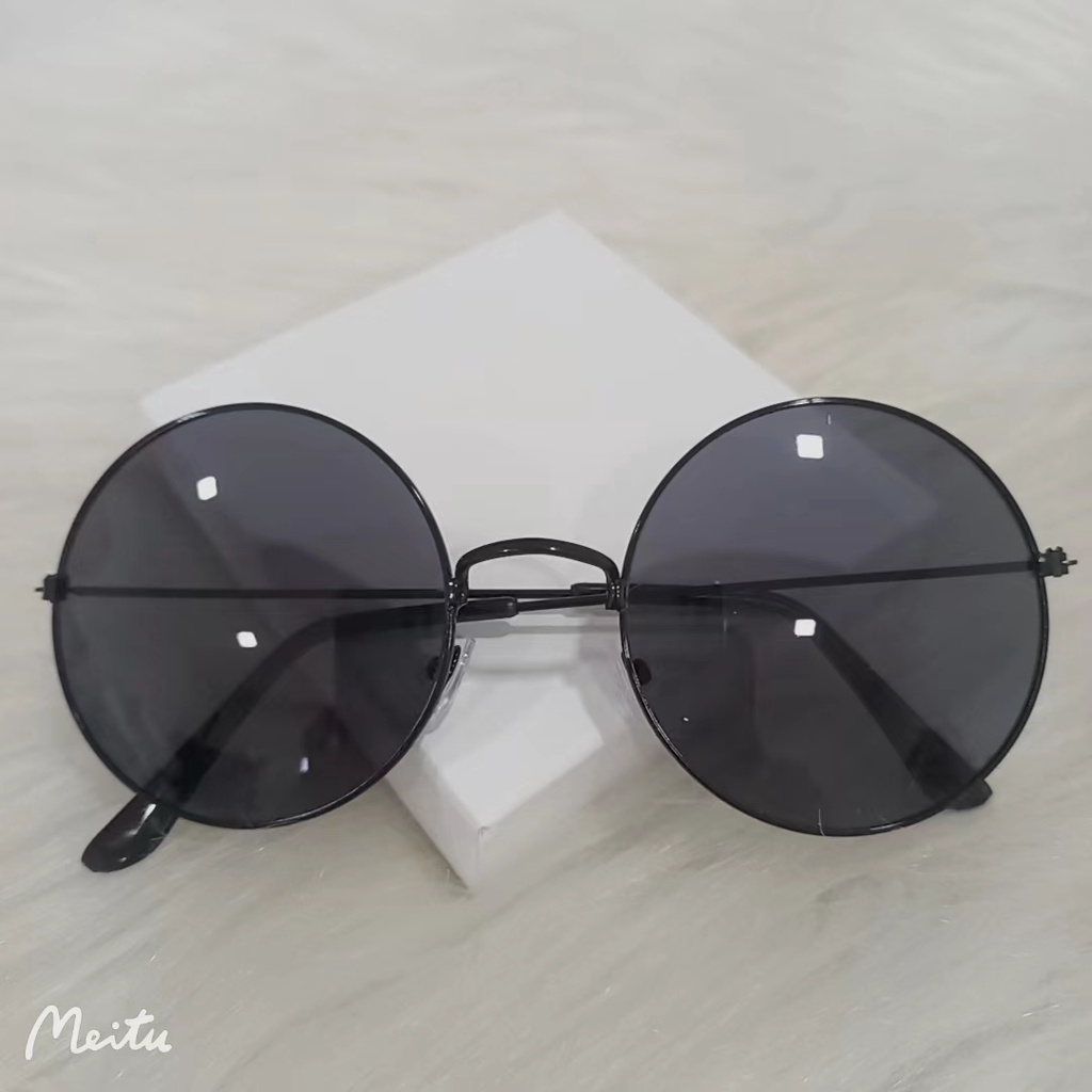 Óculos De Sol Rêtro Redondo Feminino Masculino Vintage Preto uv400 novo 2026