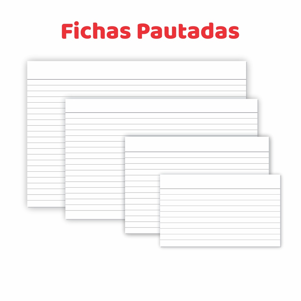 Fichas Pautadas em Papel Cartão para Flash Card Anotações Tamanhos 3x5 4x6 5x8 6x9