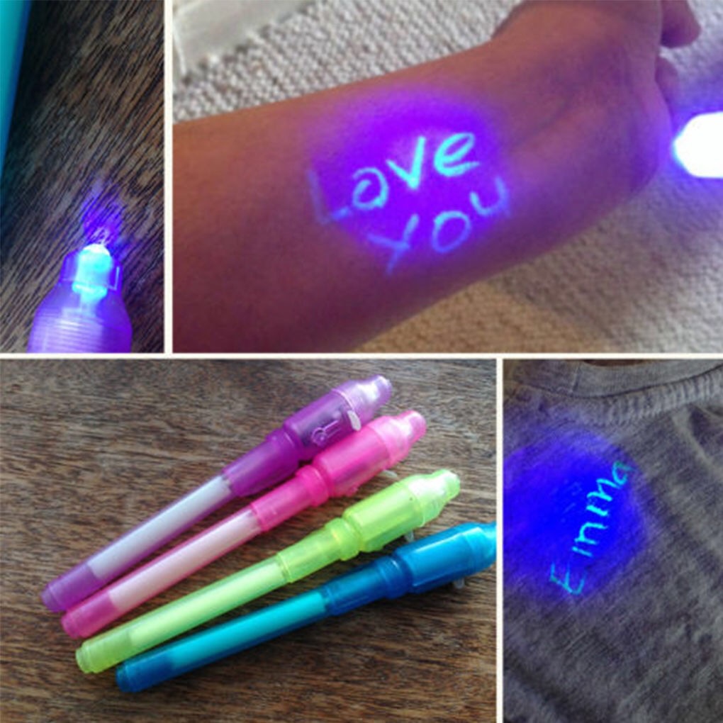 Caneta De Tinta Retroiluminação Led Invisível 1 Pc Caneta Marcadora Ultra Violeta/Dia das Crianças