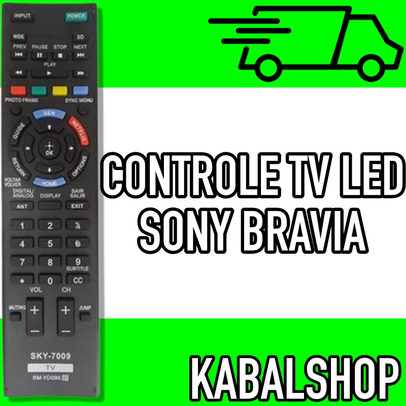 Controle Remoto Compativel TV SONY Bravia com Netflix Wlw7009
