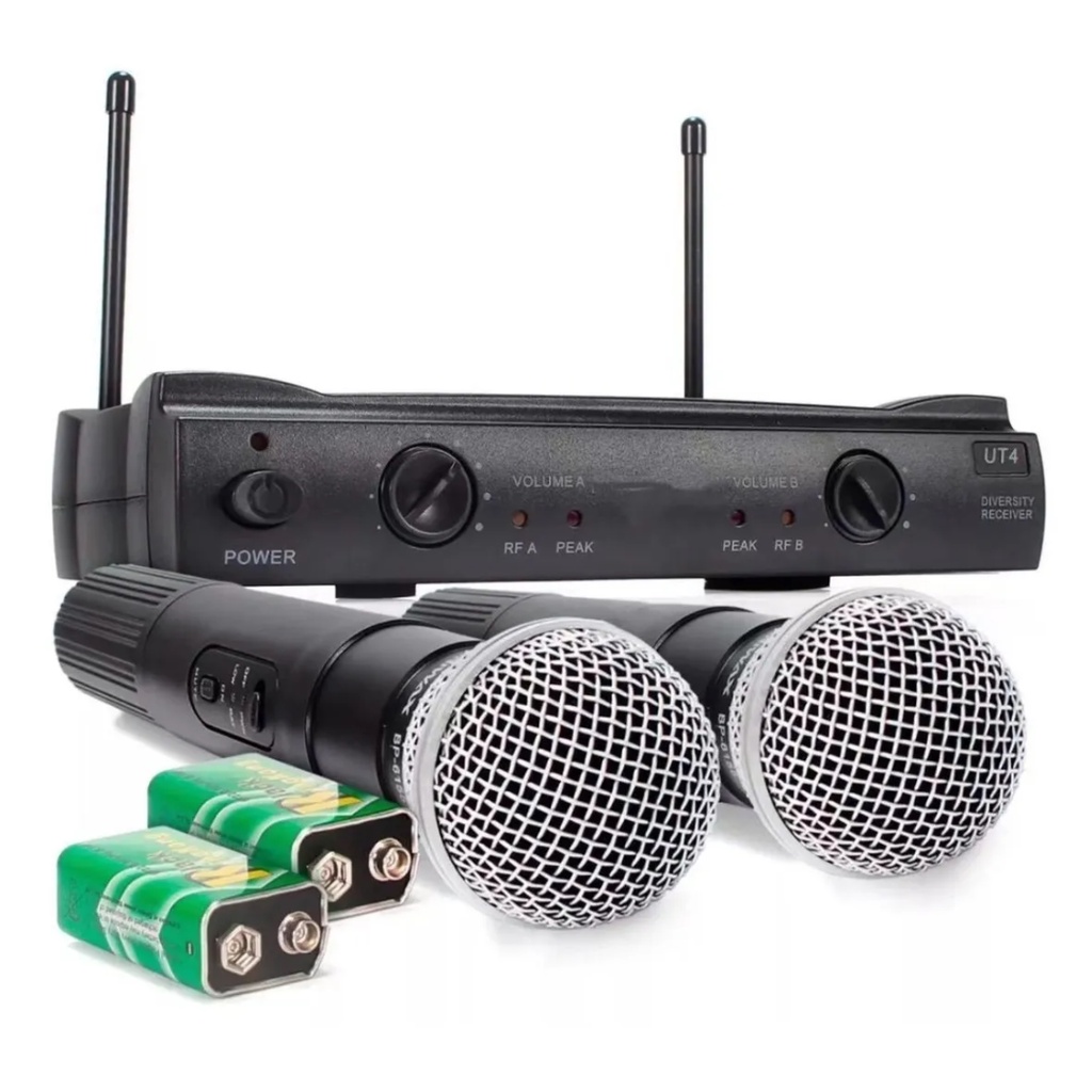 2 Microfones Profissional  Sem Fio + 2 Baterias e cabo P10 Grátis