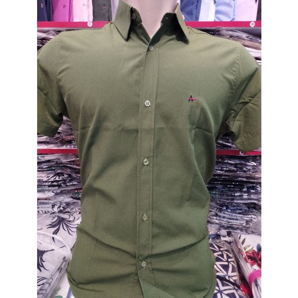 camisa social manga curta slim fit microleve com elastano não amassa passa fácil