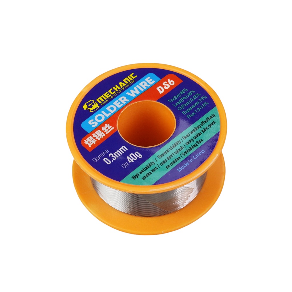 Estanho Para Solda Mechanic Ds6 0.3mm 10mts 04256