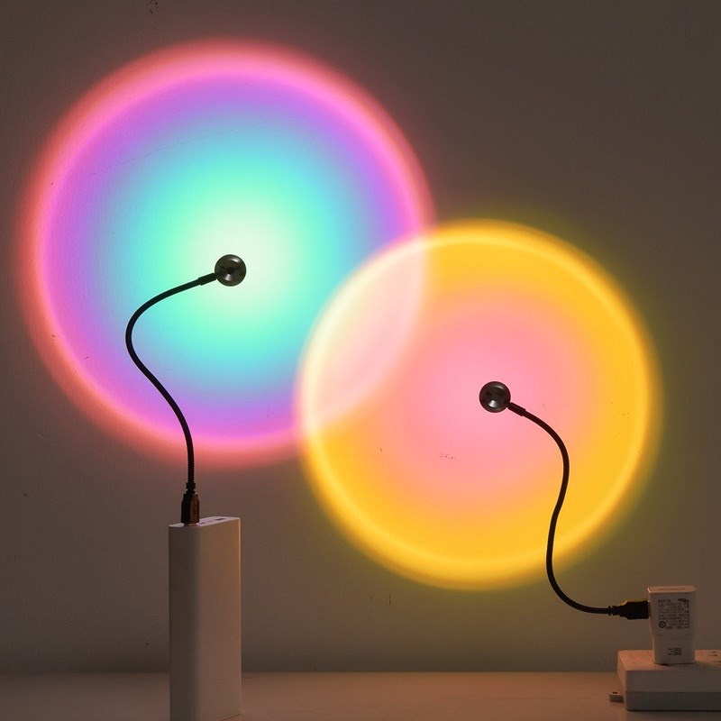 Luz De Por Do Sol USB Noturna Arco-Íris LED Projetor Neon Para Fotografia Parede Atmosfera