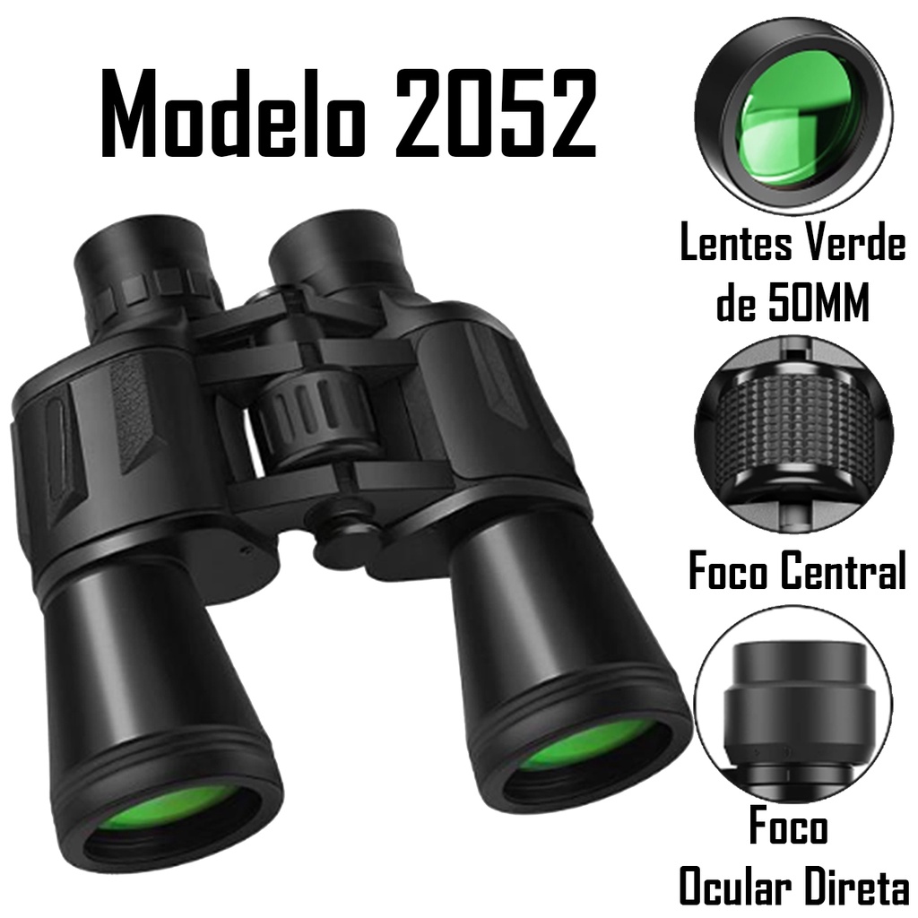 Binoculo Profissional Emborrachado 20x50 Longo Alcance 10KM Modelo 2052
