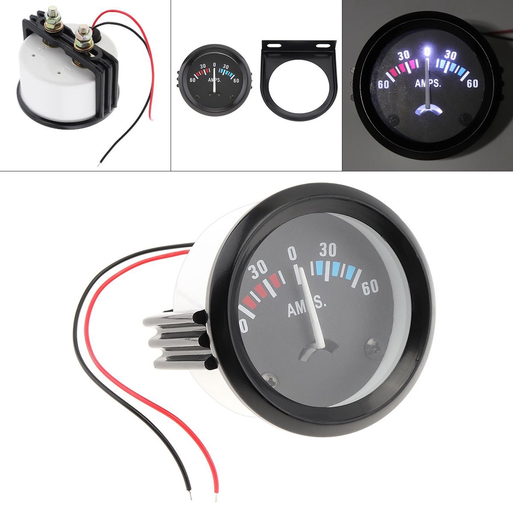2 Polegadas 12V 52MM Medidor Universal De Amperímetro 60-0-60 AMP Para Carro/Barco/Caminhão/ATV