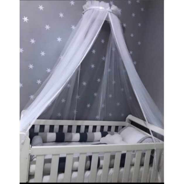 Mosquiteiro para berço dossel de parede quarto de bebê 2pçs