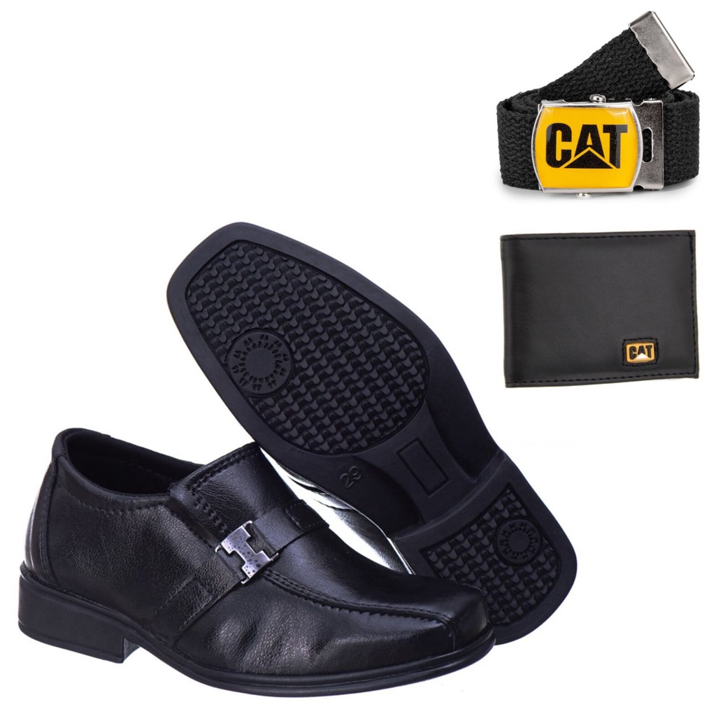 Sapato Social Infantil Masculino + Cinto e Carteira Cat