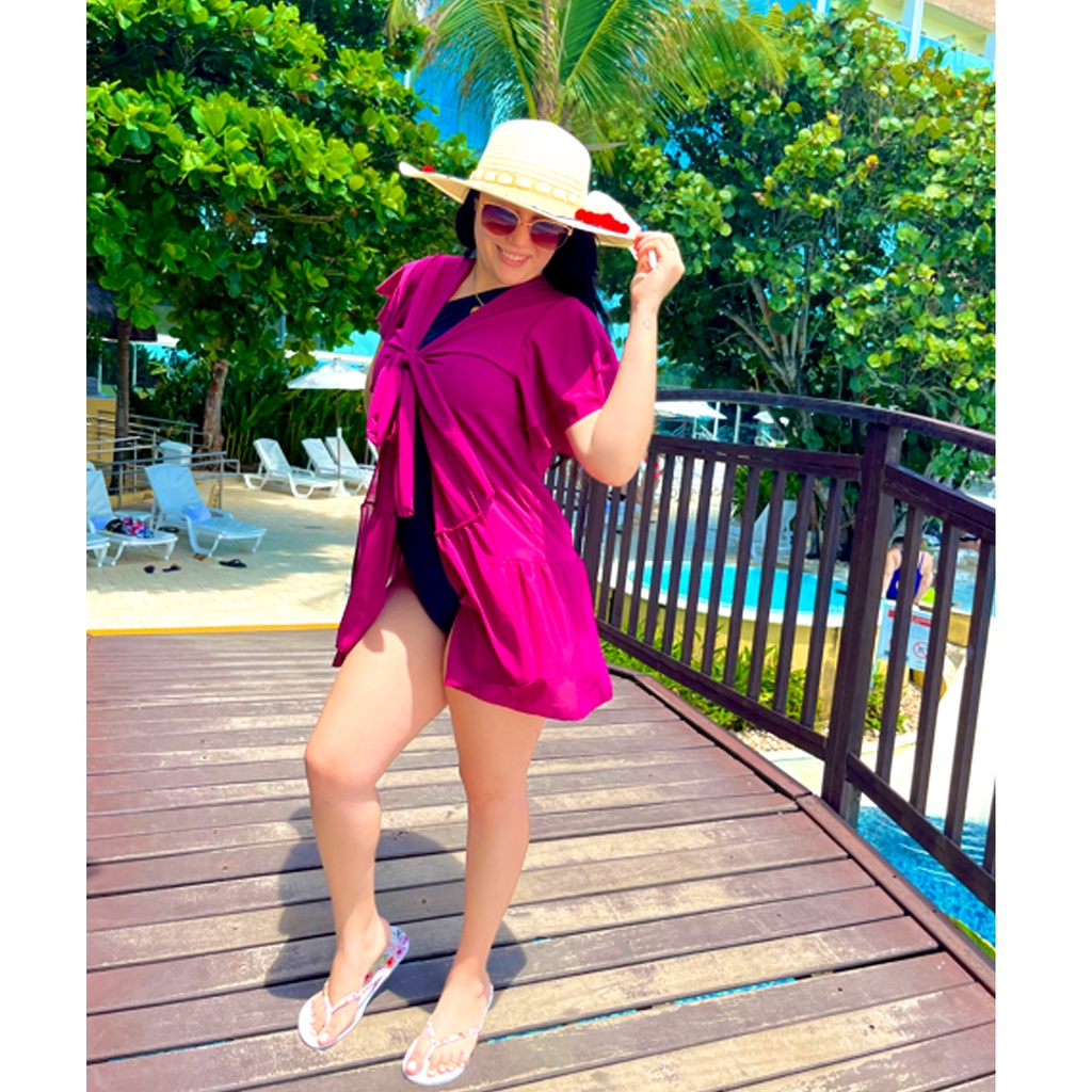 Saida  Kimono Curto Manga 2Marias Lançamento Verão Plus Size