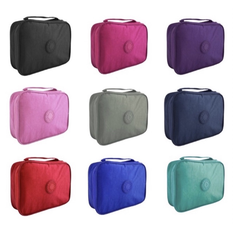Estojo Box Grande Case Com Alça e Divisória Organizador Com Zíper