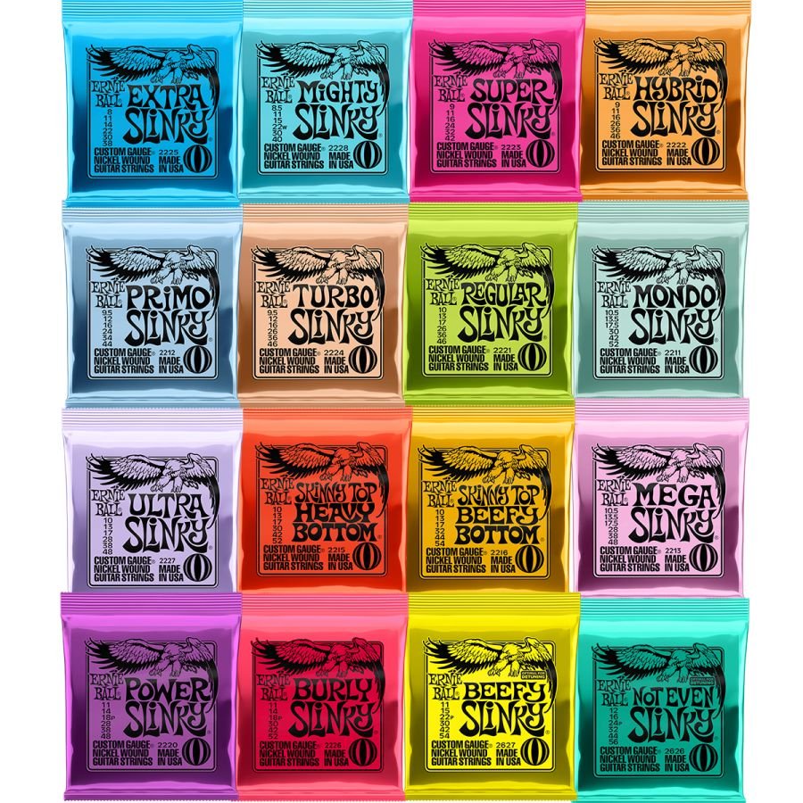 3 Peças/Conjunto Ernie Ball Cordas De Guitarra Elétrica Jogar Real Heavy Metal Rock 2220 2221 2222 2223 2225 2003 2004 2006 Acessório