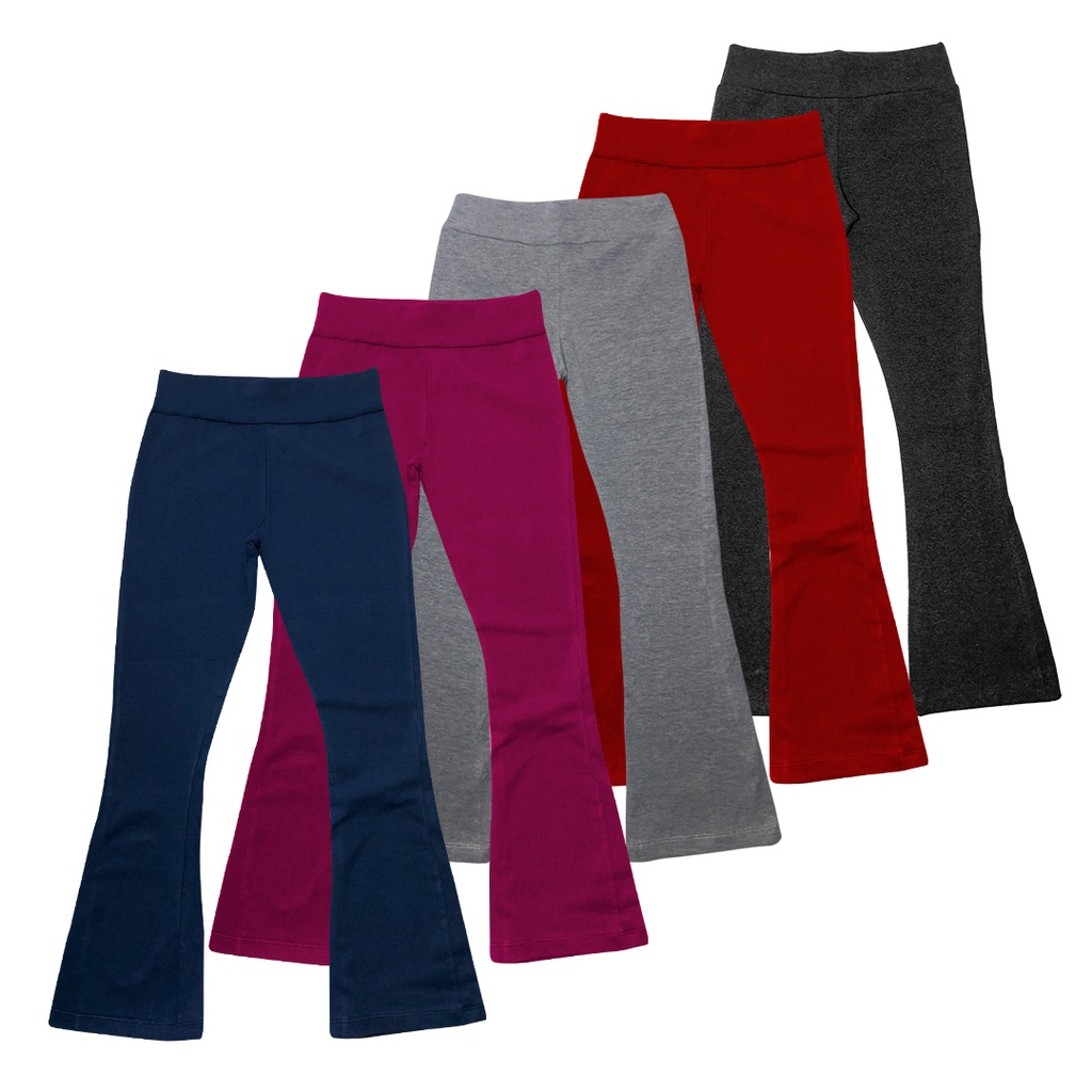 Calça Legging  flare Infantil 1 ao 14 em Cotton para Meninas - Leg flare Lisa