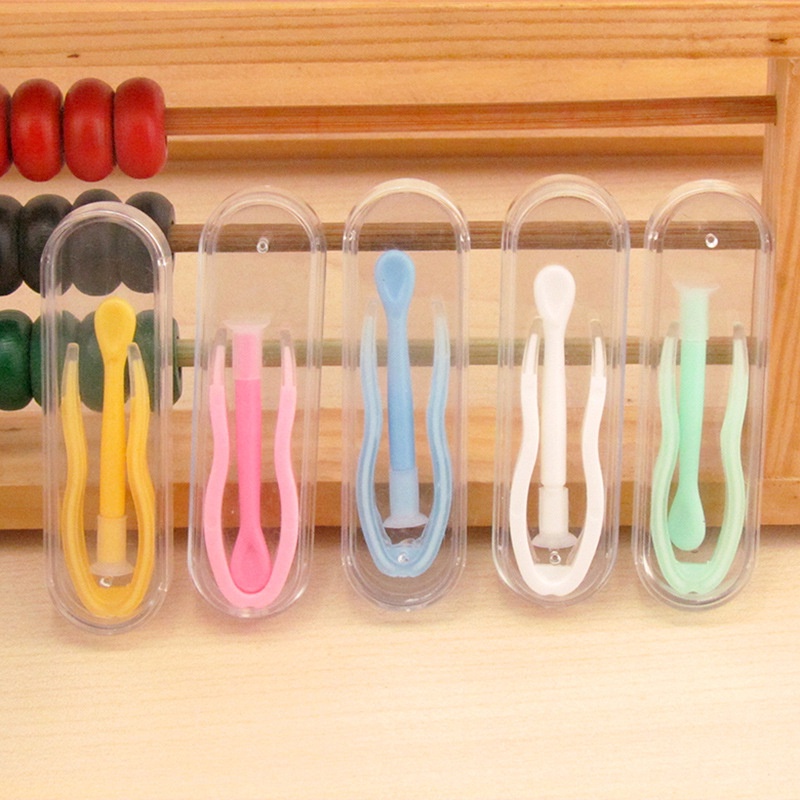 1 Conjunto Novo Mini Pinça De Contato Multicolorida E Bastão De Sucção Para Pinças Especiais Removedor De Lentes 5CM