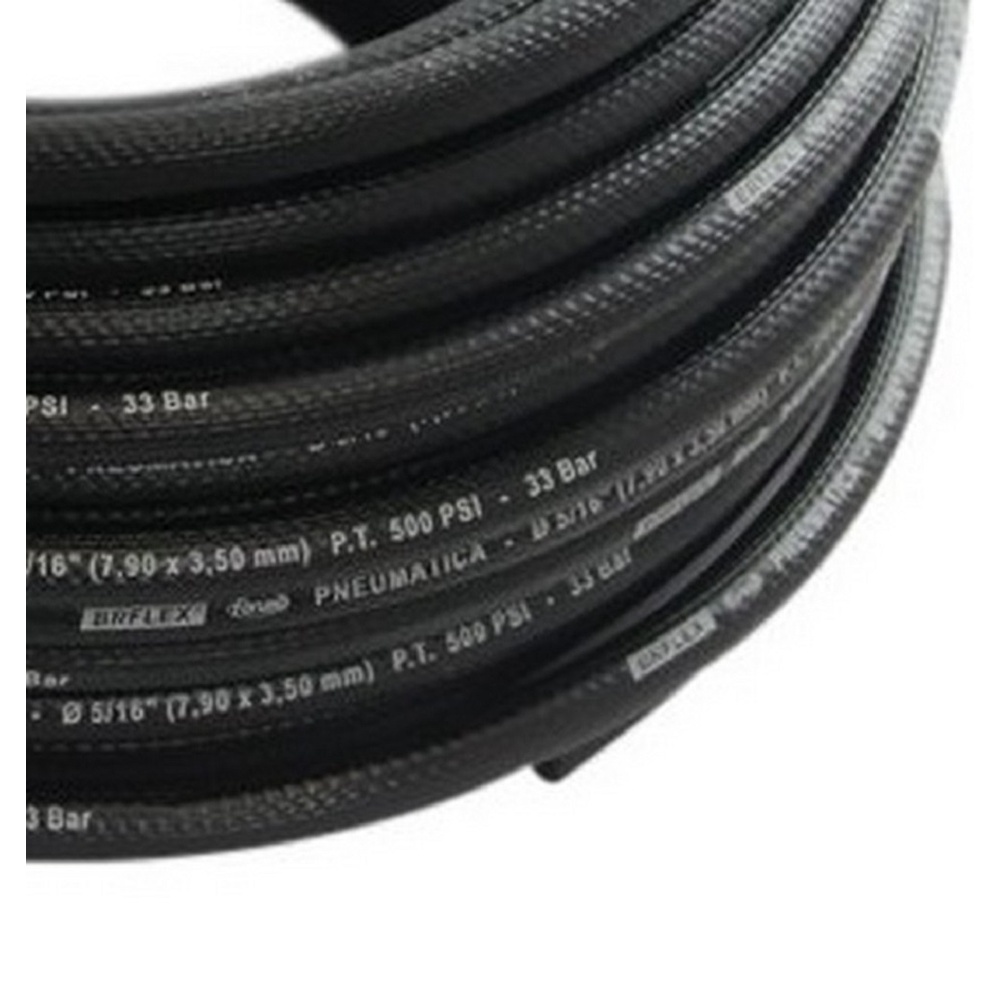 MANGUEIRA BORRACHA 5/16 PRETA - PNEUMATICA BR FLEX 353050010 - (vendida por metro)
