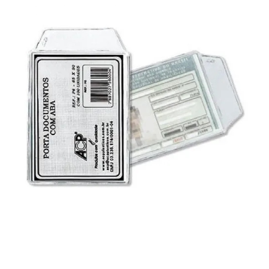 Kit Protetor Porta Documentos Cnh 65mm x 90mm C/aba 20 Unidades