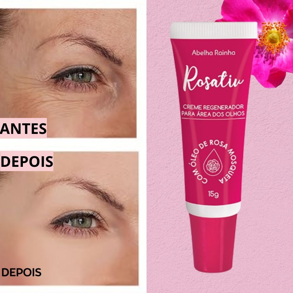 Creme Para Área Dos Olhos Com Óleo De Rosa Mosqueta 15g Rosativ Abelha Rainha