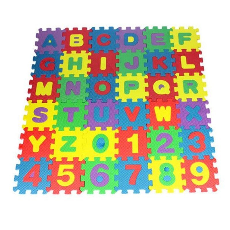 Tapete Eva Educativo 36 Pçs Abc Número Alfabeto 12x12cm 7mm