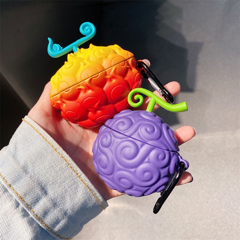 Anime One Piece Personalidade Criativa Diabo Fruta Capa De Orelha AirPods 1 2 Pro 3 Series Bluetooth Fones De Ouvido Sem Fio Silicone Macio Acessórios