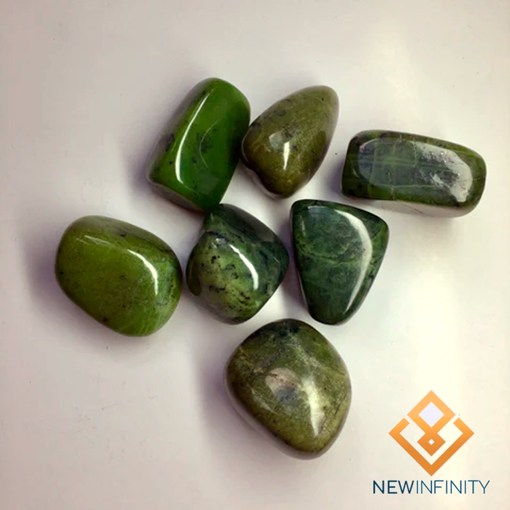 Pedra Jade Nefrita Jadeíta Rolada Cristal Natural 2cm serenidade e tranquilidade