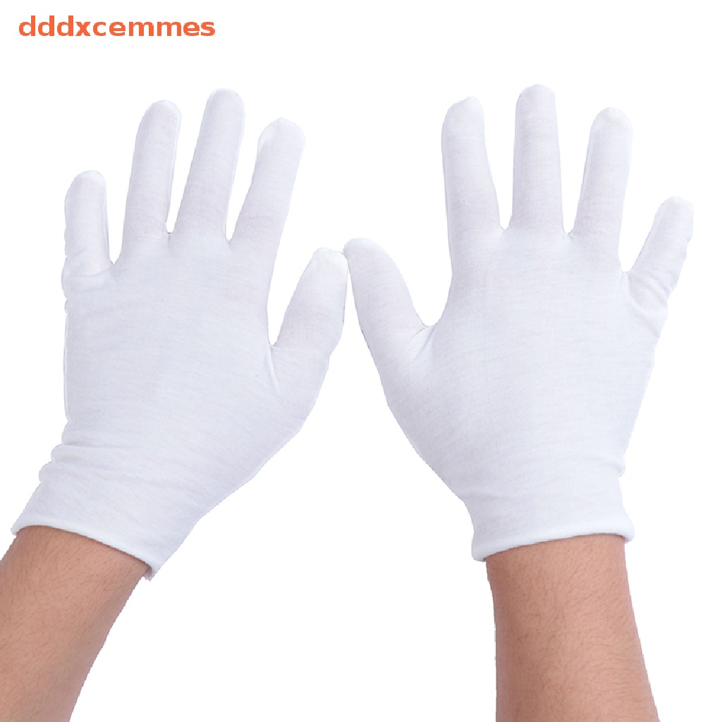 Luvas De Algodão Leves De Inspeção Branca Alta Elasticidade Para Joias De Moedas [dddxcemmes]
