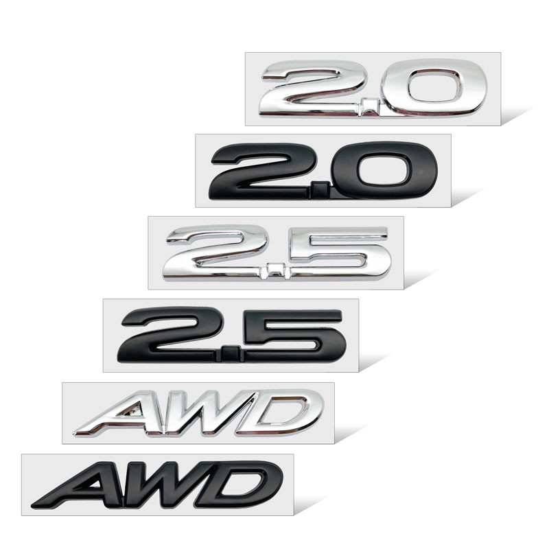Car Sticker Metal 2.0 2.5 AWD Emblem Badge Decal for Mazda MS Sport 6 3 CX5 CX7 MX30 MX5 CX30 CX3 CX9 Demio Axela Atenza