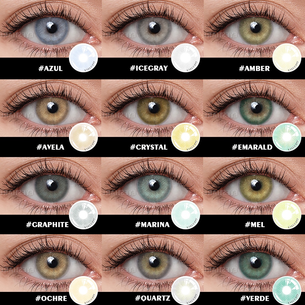 Eyeshare 1 Par BRAZILGIRL Série Lente De Contato Colorida Para Olhos Naturais Marrom Beleza Azul Verde
