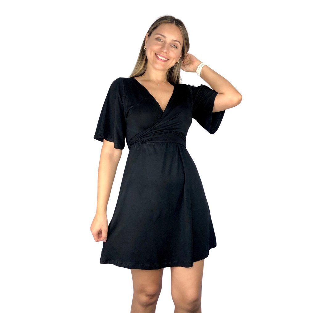 Vestido 4 em 1 Diversas Cores Viscolycra Premium Casual Gestante Amamentar Grávida Amamentação