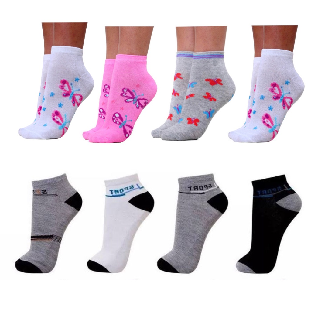 Kit 24/18 Pares Meias Cano Curto Soquete Adulto Feminino Masculino