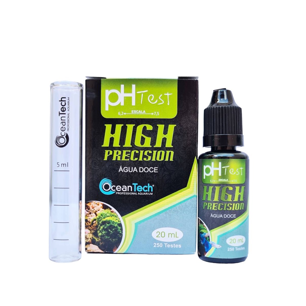 Teste de PH Alta Precisão 250testes Agua Doce Aquario 20ml