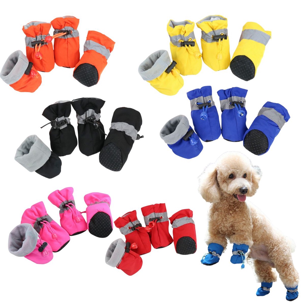 Botinha de Cachorro Bota Pet Tecido Antiderrapante Impermeável Protetor de Pata Patinha Ajustável Refletivo