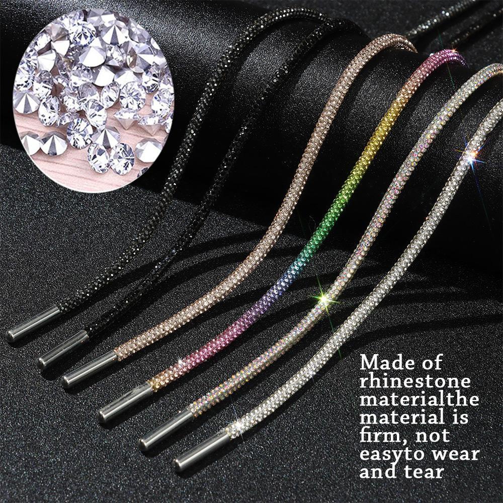 ZEALOUSSS 1PC Rhinestone ShoeLaces Acessórios De Luxo Trança Cruzada Cordas Brilhantes