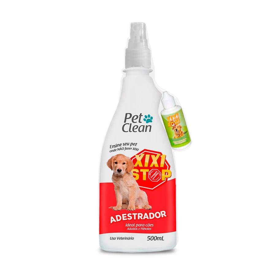 Kit Adestrador Xixi Stop + Xixi Aqui Pet Clean 500 mL para Cães e Gatos