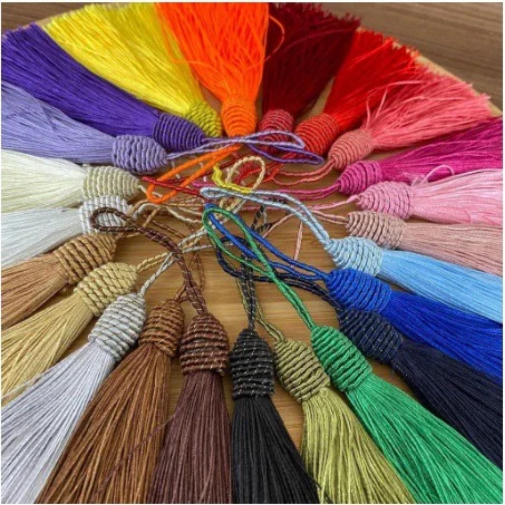Aplique Pingente Tassel Tulipa 10un ou 50un | Tassel de Luxo | "Tacel" de 9cm