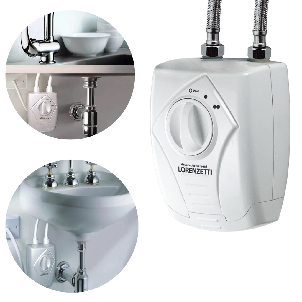 Aquecedor de Água Elétrico Versátil Lorenzetti 220V 5500W Branco Aquecimento Pia Cozinha Lavatório