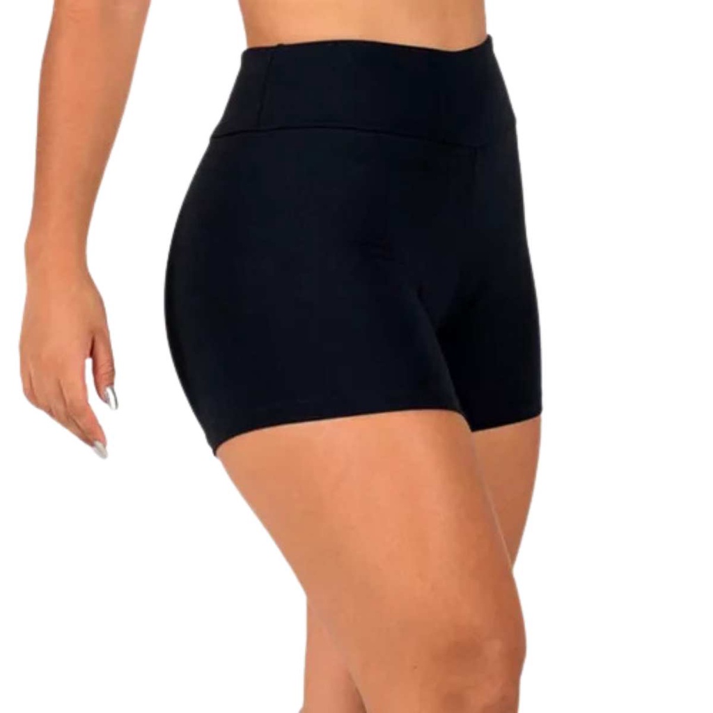 Short Feminino Fitness Academia Grosso Preto e Cinza de Alta Qualidade Costura Reforçada