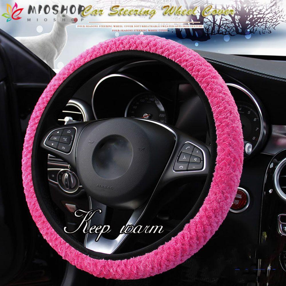 MIOSHOP Capa Do Volante Carro Proteção De Inverno Pelúcia Quente