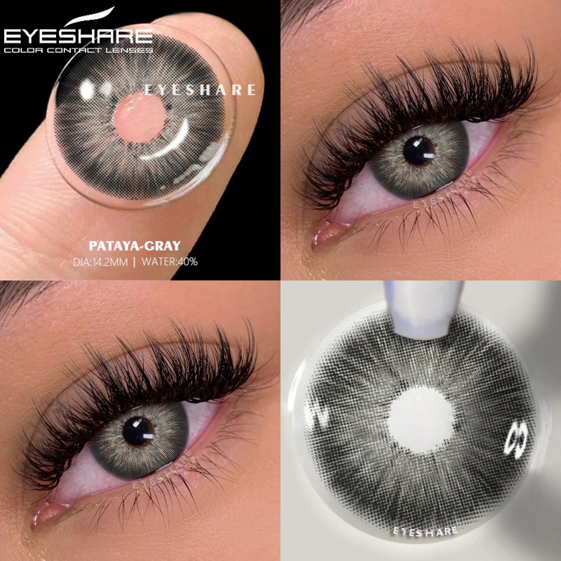 EYESHARE Lentes De Contato Coloridas Naturais 2pcs Contatos Coloridos Para Maquiagem De Cosméticos Brown Eyes