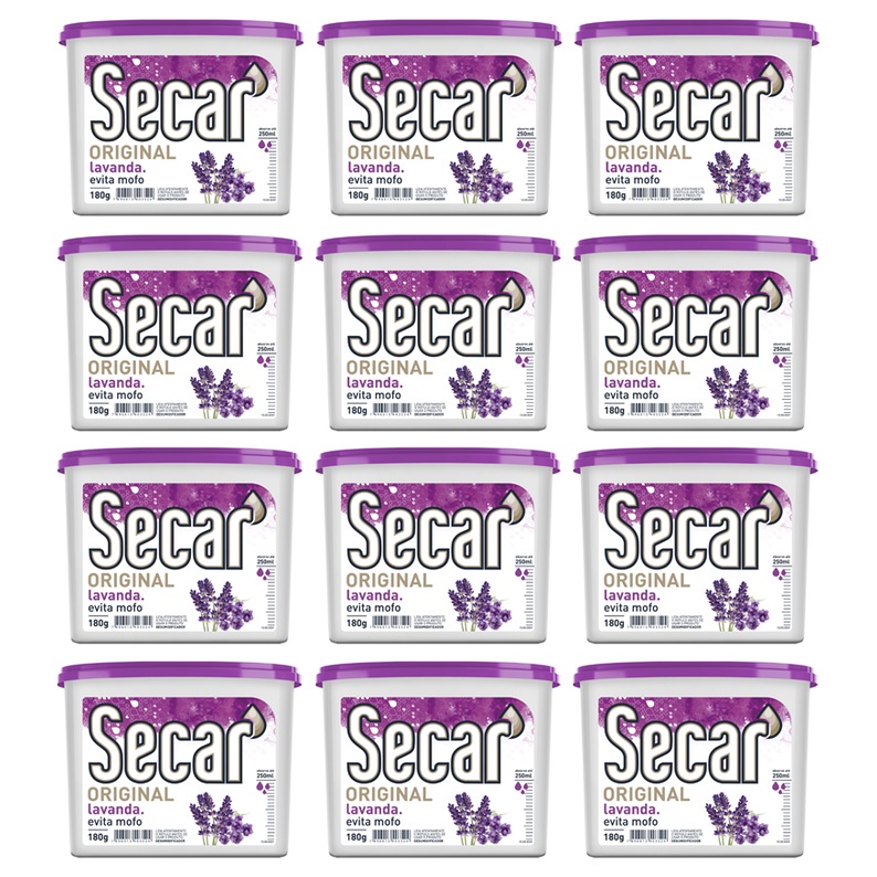 Kit 12un Anti Mofo Secar 180g - Desumidificador Original, Guarda Roupas, Armarios