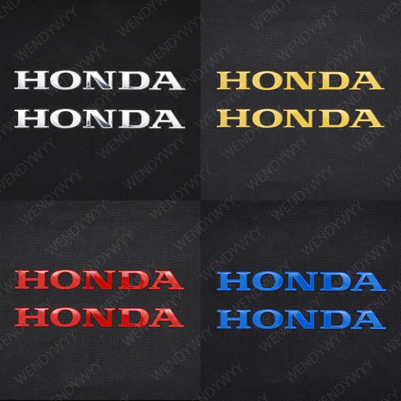 2 Peças Emblema 3D Honda 15x1.8cm Logotipos Esquerdo Direito Vermelho Brilhante Ouro Escuro Preto Azul Adesivos Para Hon