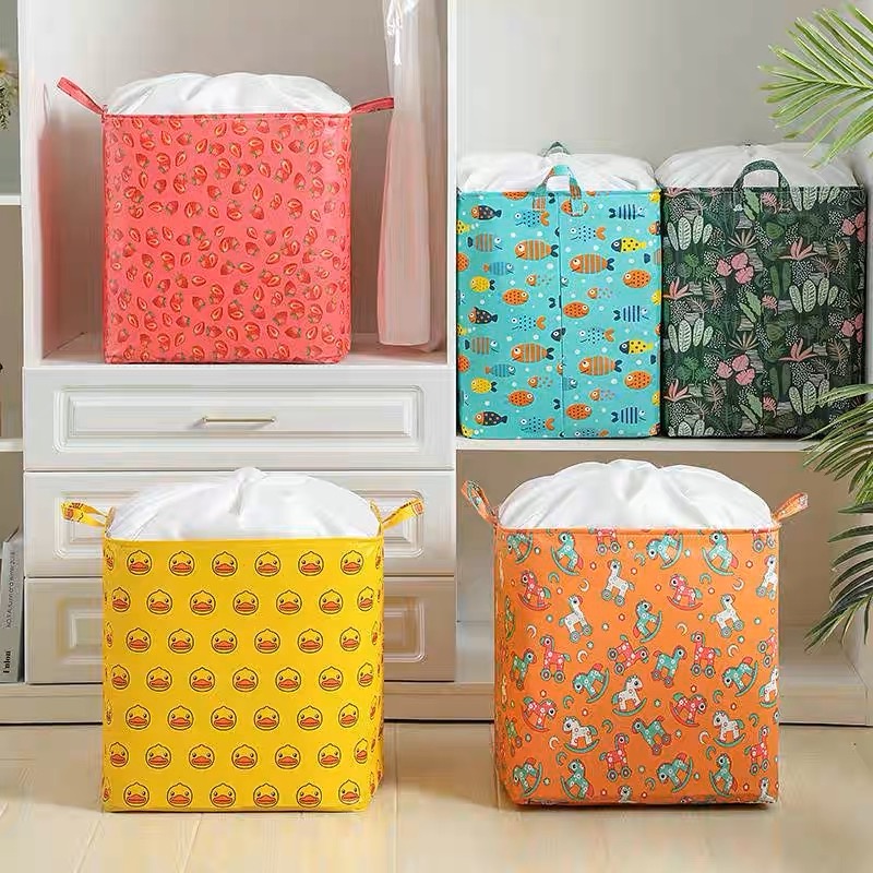 Cesto Extra Grande Para Armazenar Roupas e Colchas 100L