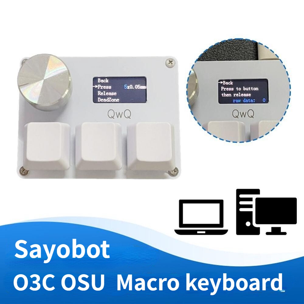 Sayobot o3c OSU Teclado Macro Mecânico IPS Botão De Tela Colorida sayodevice o3c Para Jogos De Programação De Gatilho Rá