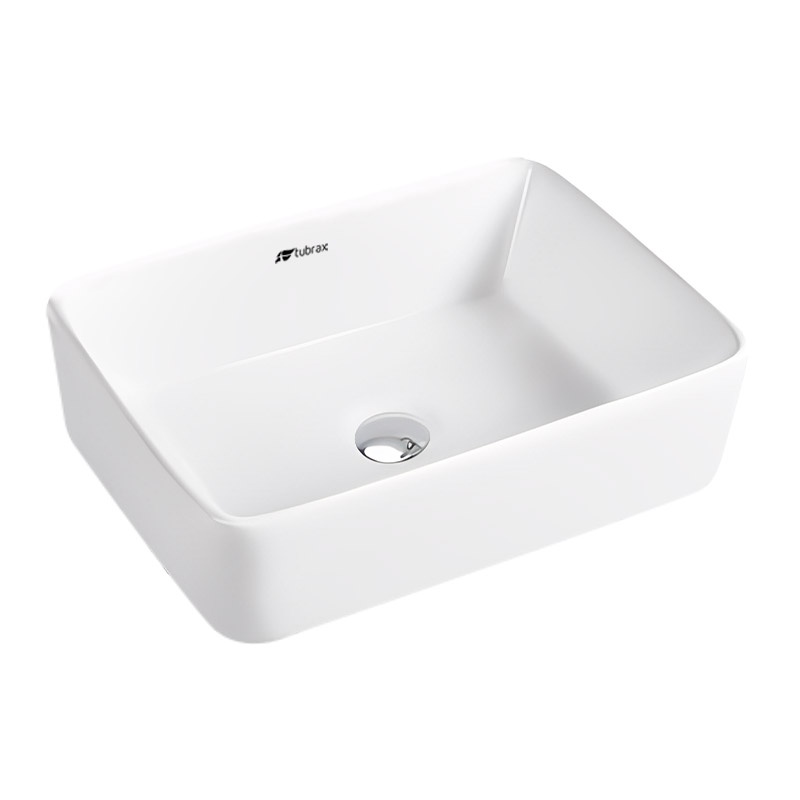 Cuba Lavabo Banheiro Cerâmica Louça Retangular 48x37 Branca Apoio Tubrax - BAB0003