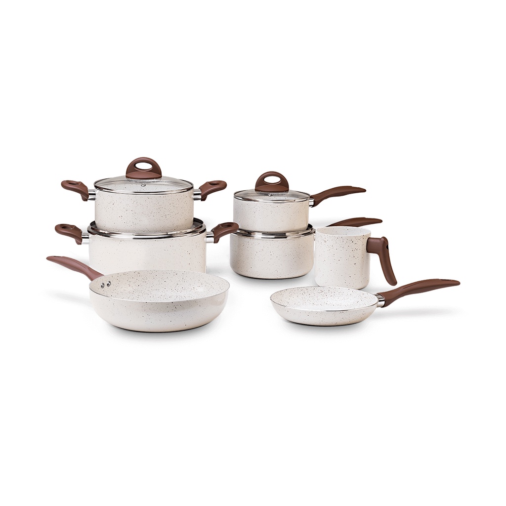 Jogo de Panelas 7 peças Vanilla Brinox Antiaderente Cerâmico - Ceramic Life