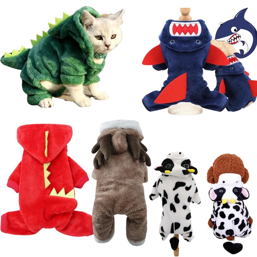 Roupa de Cachorro Gato Fantasia Pet Vários Modelos Roupinha com Capuz Quente Inverno