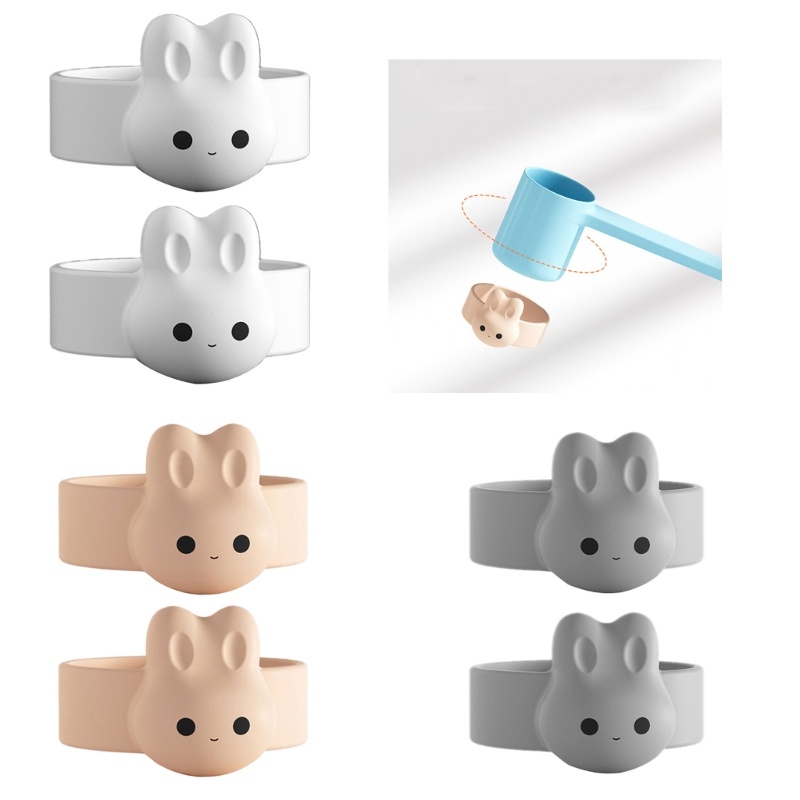 Colher De Silicone Fixador Magnético Para Leite Em Pó , Suporte Coelho De Desenho Animado , Anel Antiaderente , Utensíli