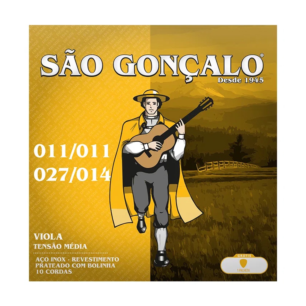 Encordoamento Viola Caipira 011 São Gonçalo Média Cebolão Ré