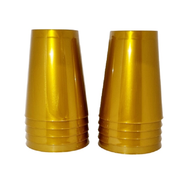 Copo Acrílico Resistente 300ml Dourado Ouro - 10 unid