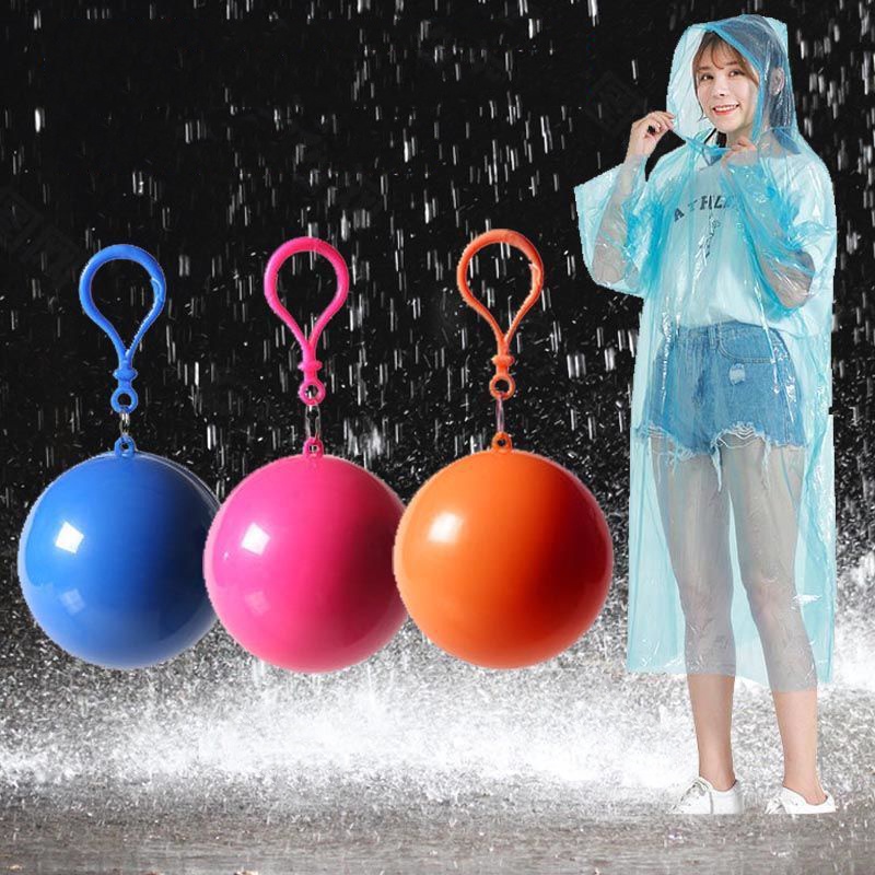 Capa Protetora De Chuva infantil menina menino com Chaveiro bola colorido portátil para mochila Adultos para levar em acampamento
