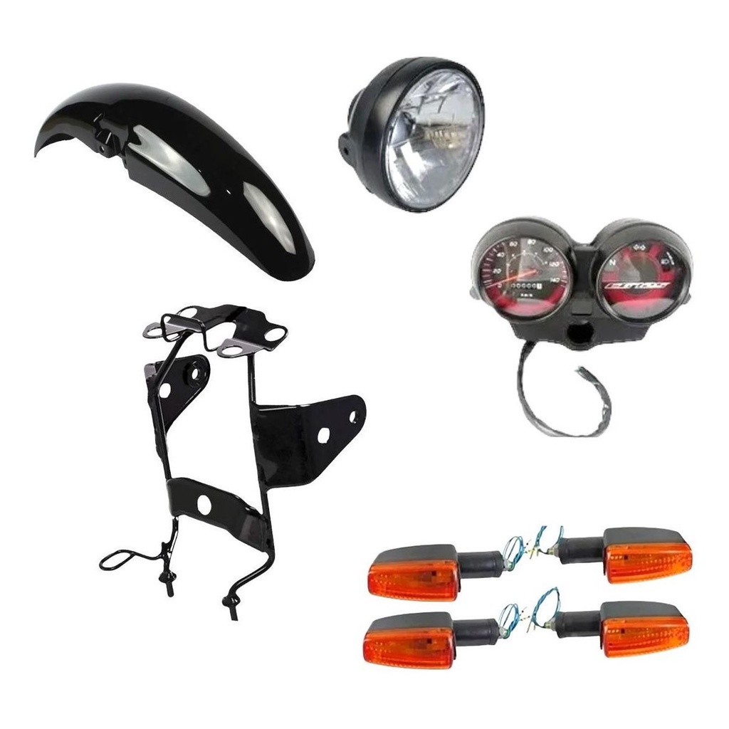 Kit Painel Pisca Paralama Suporte Farol Fan 125 2009 A 2013